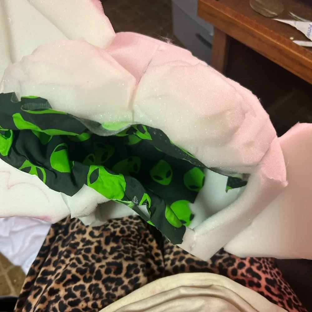 Alien Print Green and Black Fabric
